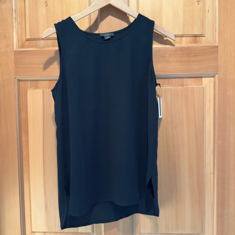 Halogen NWT Classic Black Sleeveless Blouse XS